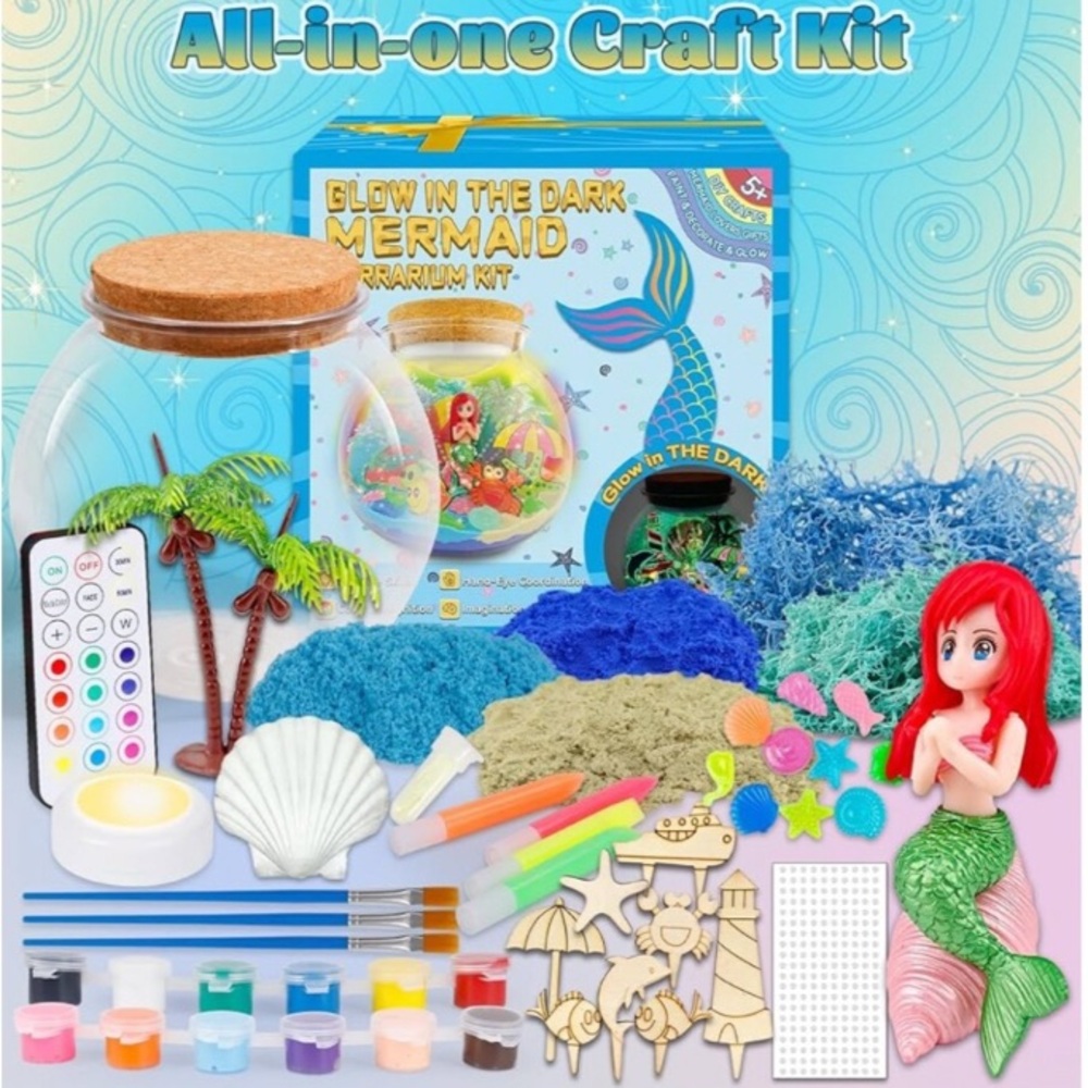 Mermaid Glow in the Dark Terrarium Craft Kit For Kids